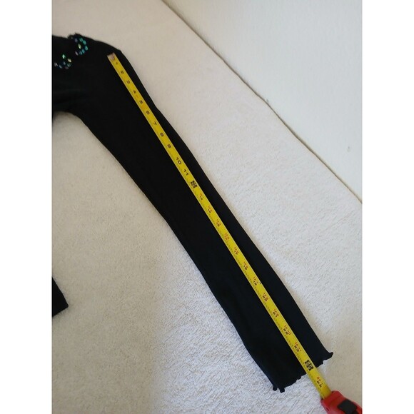 O’Neill Black Sequin Lace Scoop Neck Long Sleeve Top Y2K Style Women’s Large - Picture 14 of 16